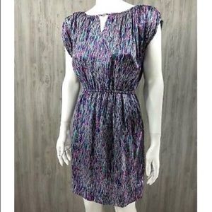 AKIKO Silk Geometric Dress Women Small NWT